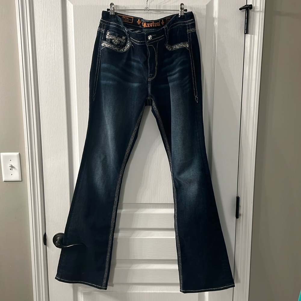 Women’s Rock Revival Tansy Mid Rise Bootcut Jeans Size 31 Excellent Condition!